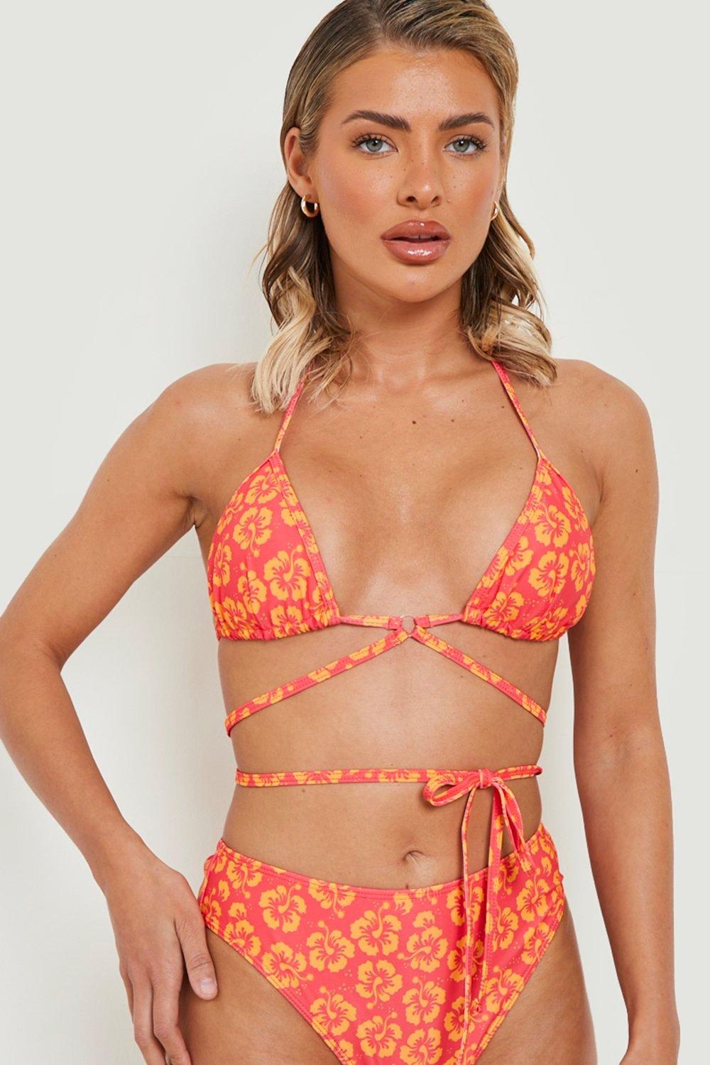 Maillot de bain taille haute orange hot sale